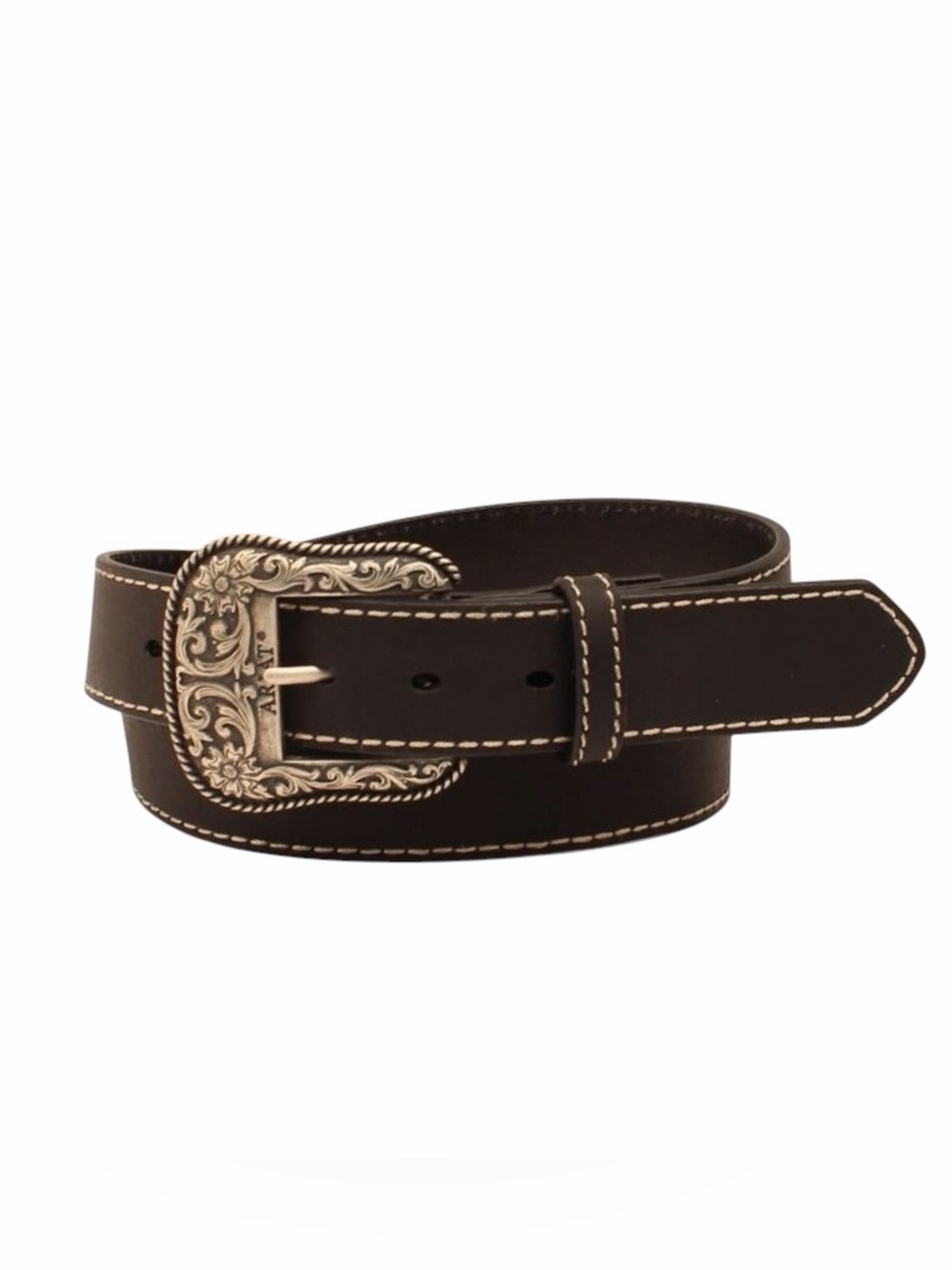 Ariat Women’s Western Leather Belt Size M 34” Black Floral Buckle A1523401